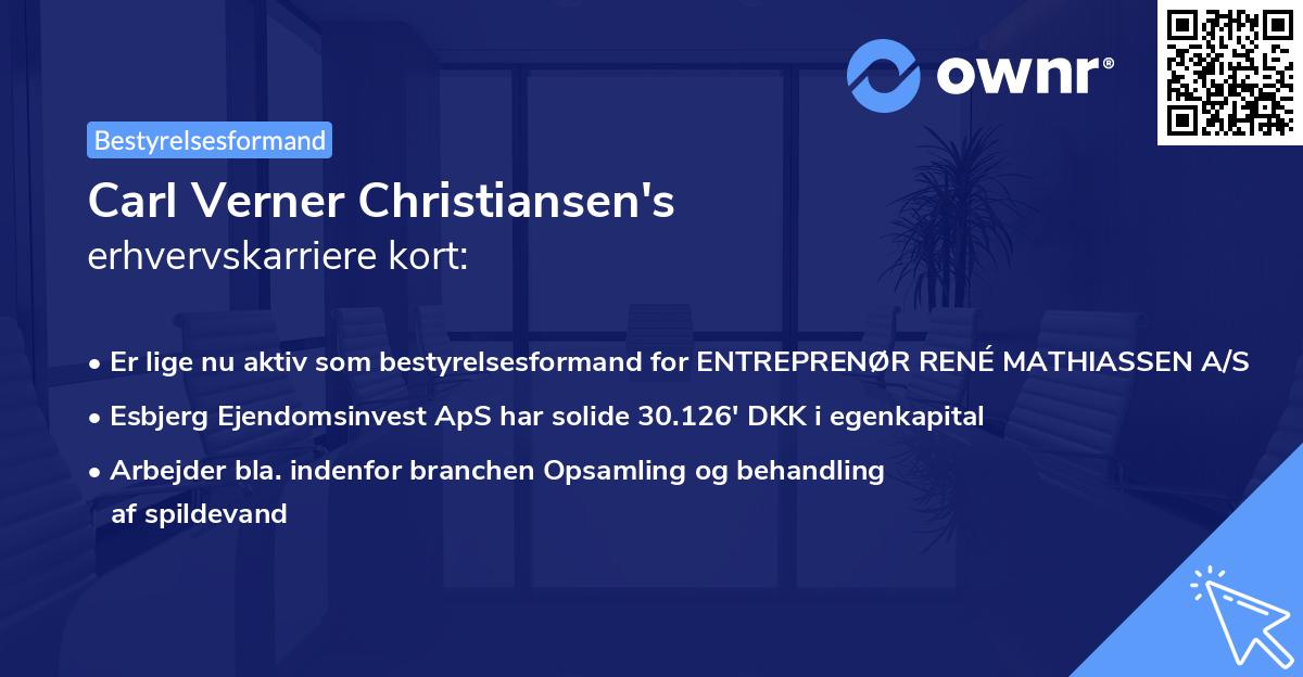 Carl Verner Christiansen's erhvervskarriere kort