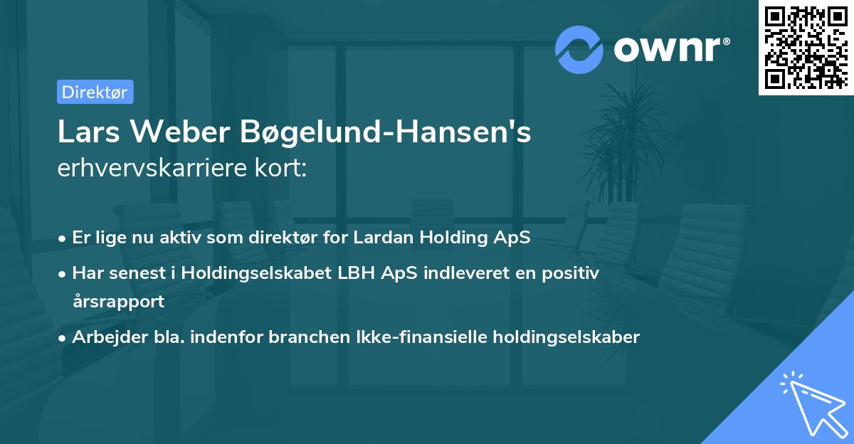 Lars Weber Bøgelund-Hansen's erhvervskarriere kort