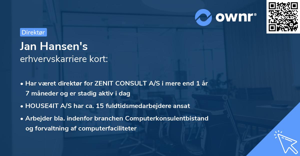 Jan Hansen's erhvervskarriere kort