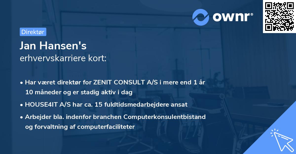 Jan Hansen's erhvervskarriere kort
