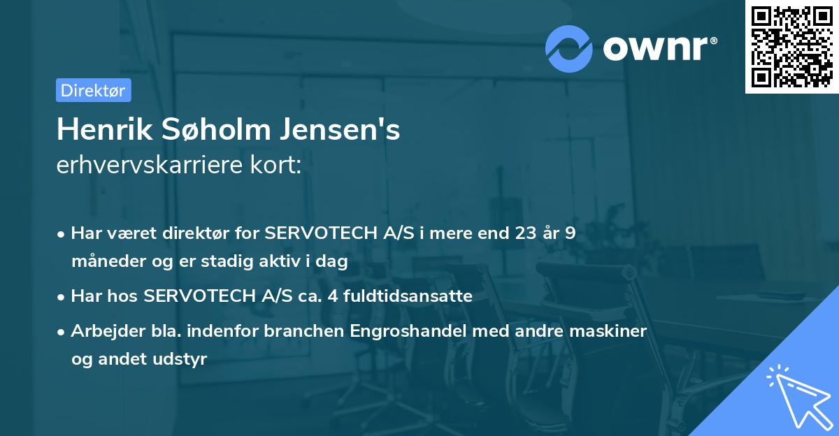 Henrik Søholm Jensen's erhvervskarriere kort