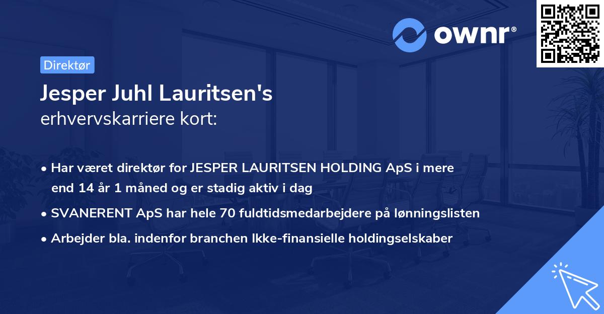 Jesper Juhl Lauritsen's erhvervskarriere kort