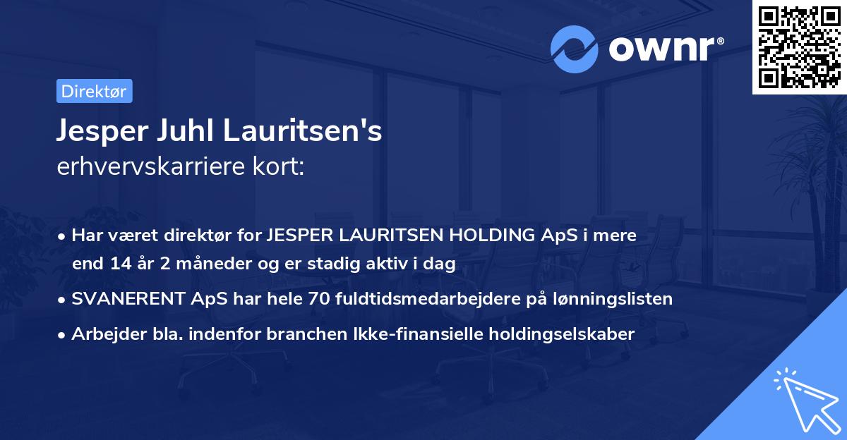 Jesper Juhl Lauritsen's erhvervskarriere kort