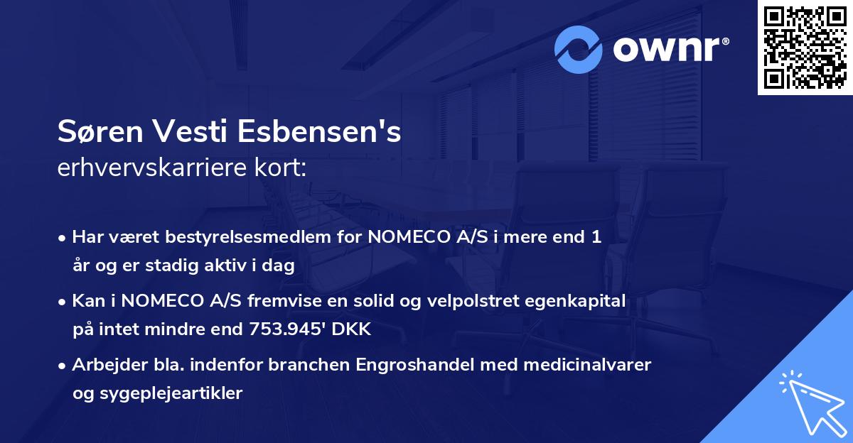 Søren Vesti Esbensen's erhvervskarriere kort