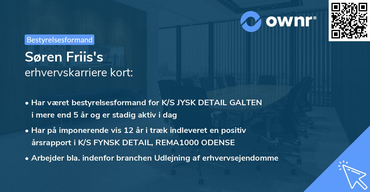 Søren Friis's erhvervskarriere kort
