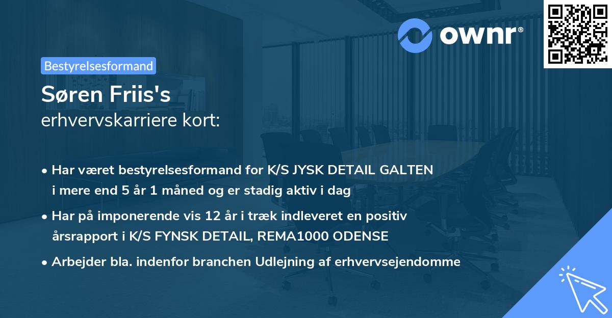 Søren Friis's erhvervskarriere kort