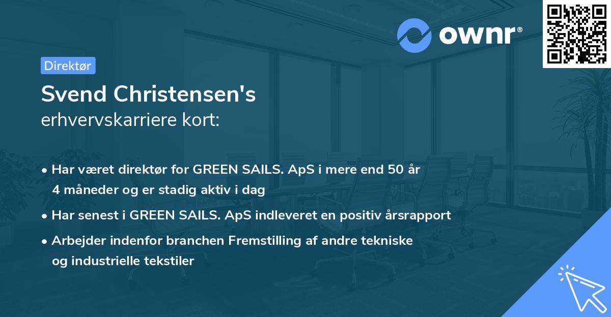 Svend Christensen's erhvervskarriere kort
