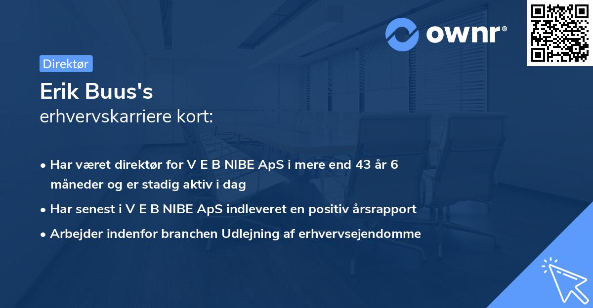 Erik Buus's erhvervskarriere kort