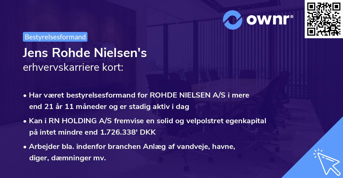 Jens Rohde Nielsen's erhvervskarriere kort