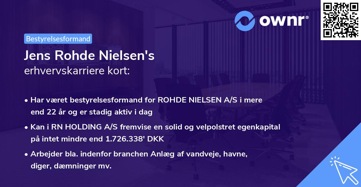 Jens Rohde Nielsen's erhvervskarriere kort