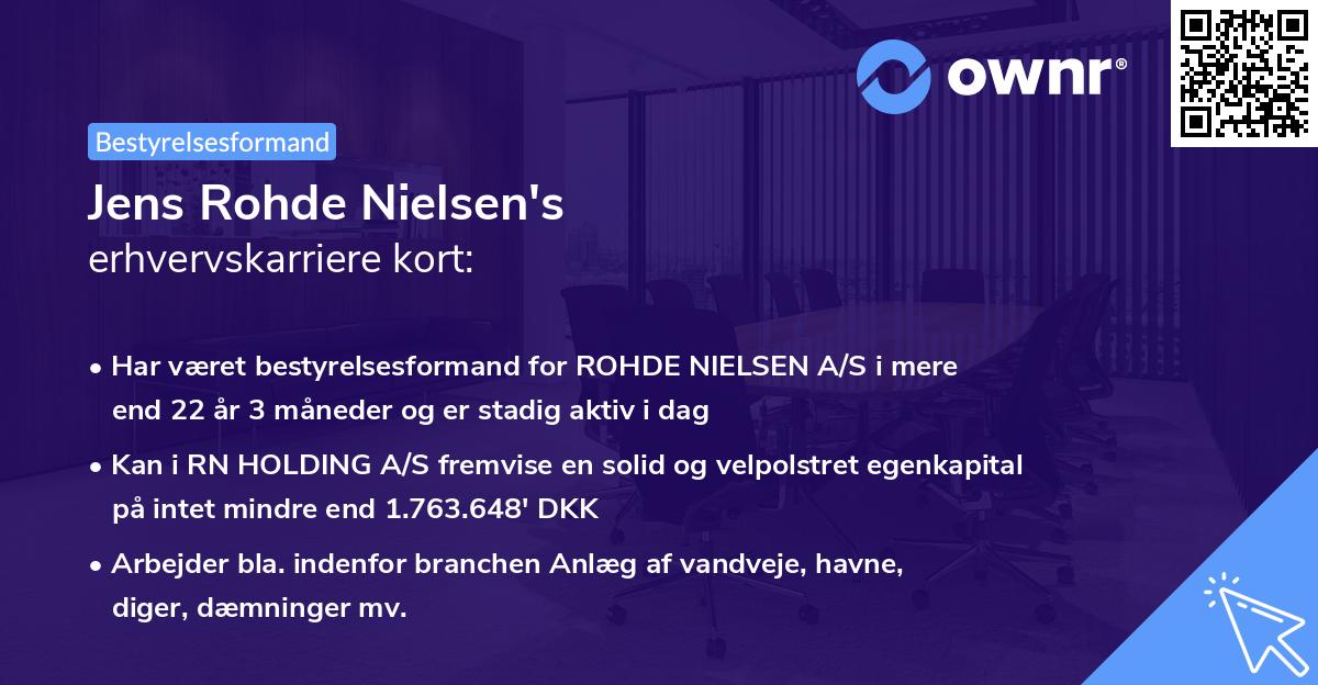 Jens Rohde Nielsen's erhvervskarriere kort