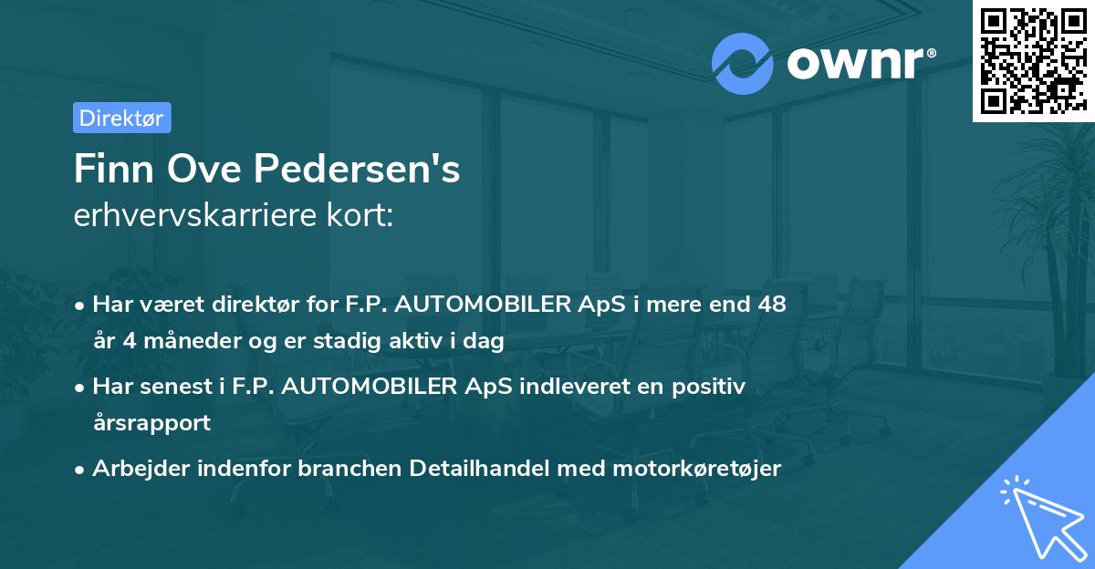 Finn Ove Pedersen's erhvervskarriere kort