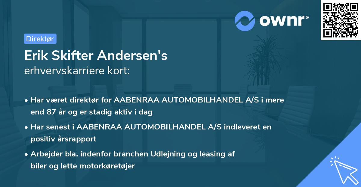 Erik Skifter Andersen's erhvervskarriere kort