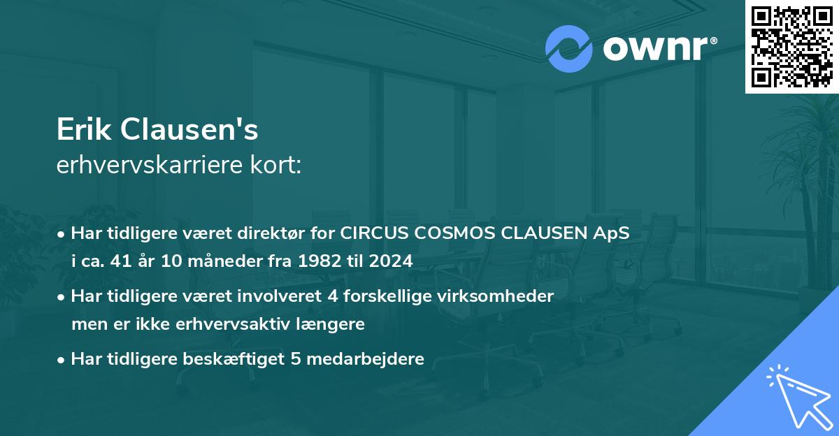 Erik Clausen's erhvervskarriere kort