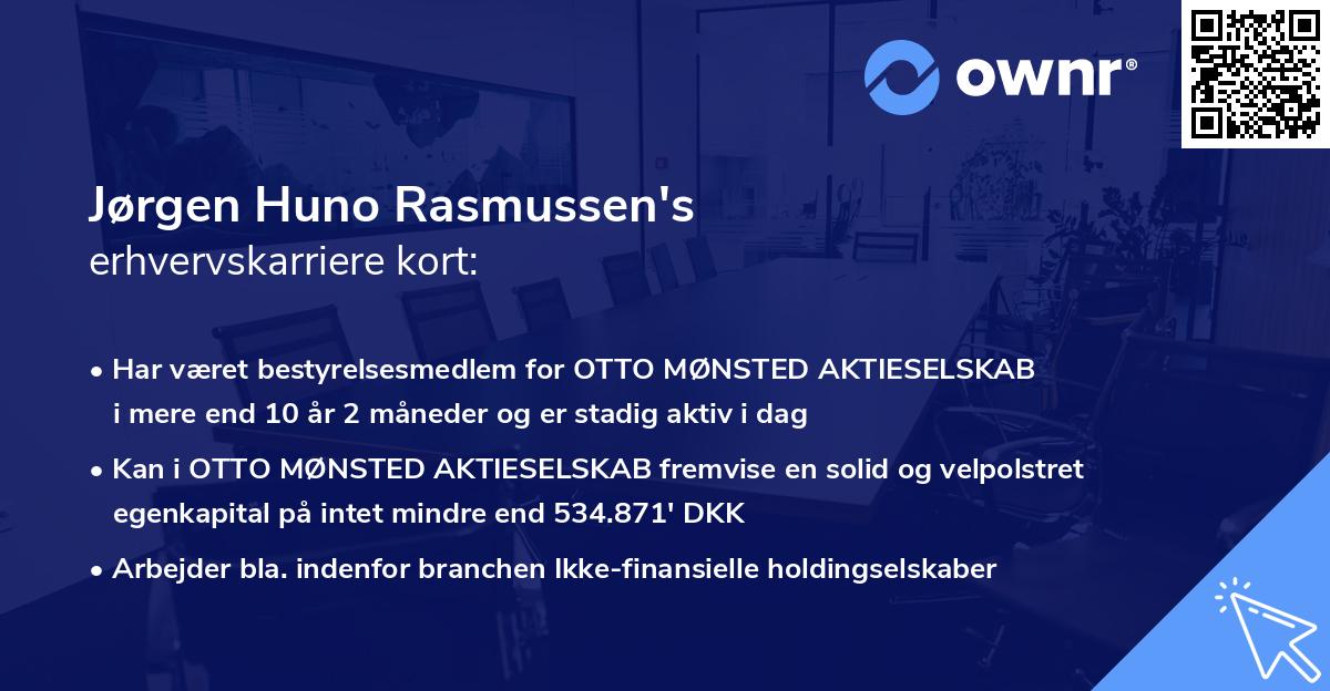 Jørgen Huno Rasmussen's erhvervskarriere kort