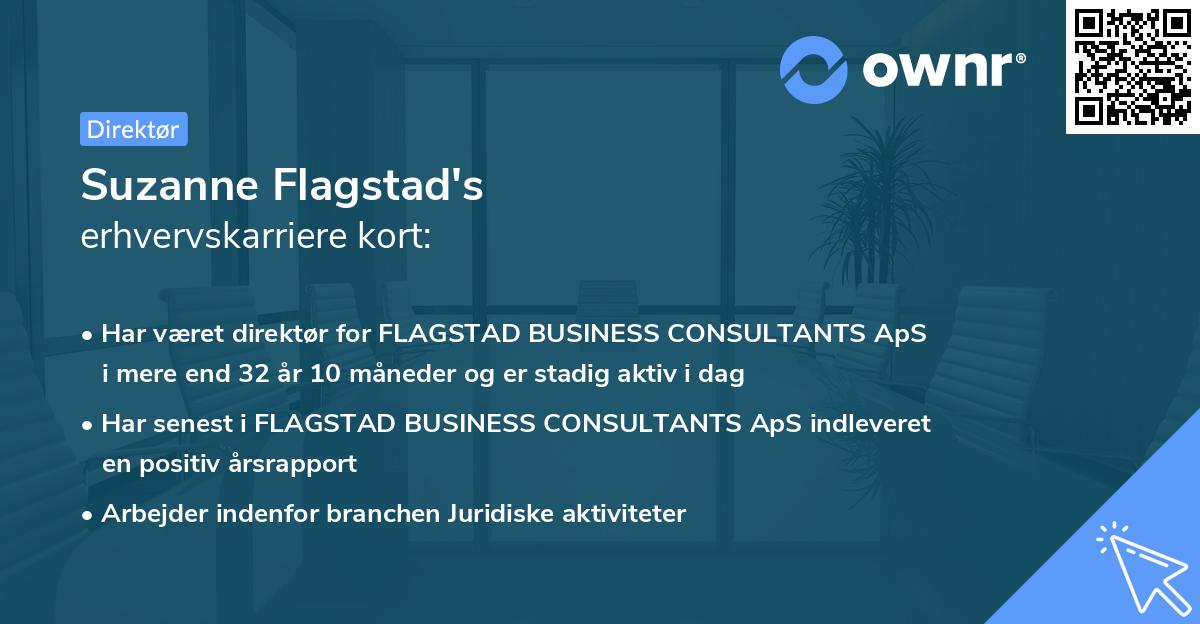 Suzanne Flagstad's erhvervskarriere kort