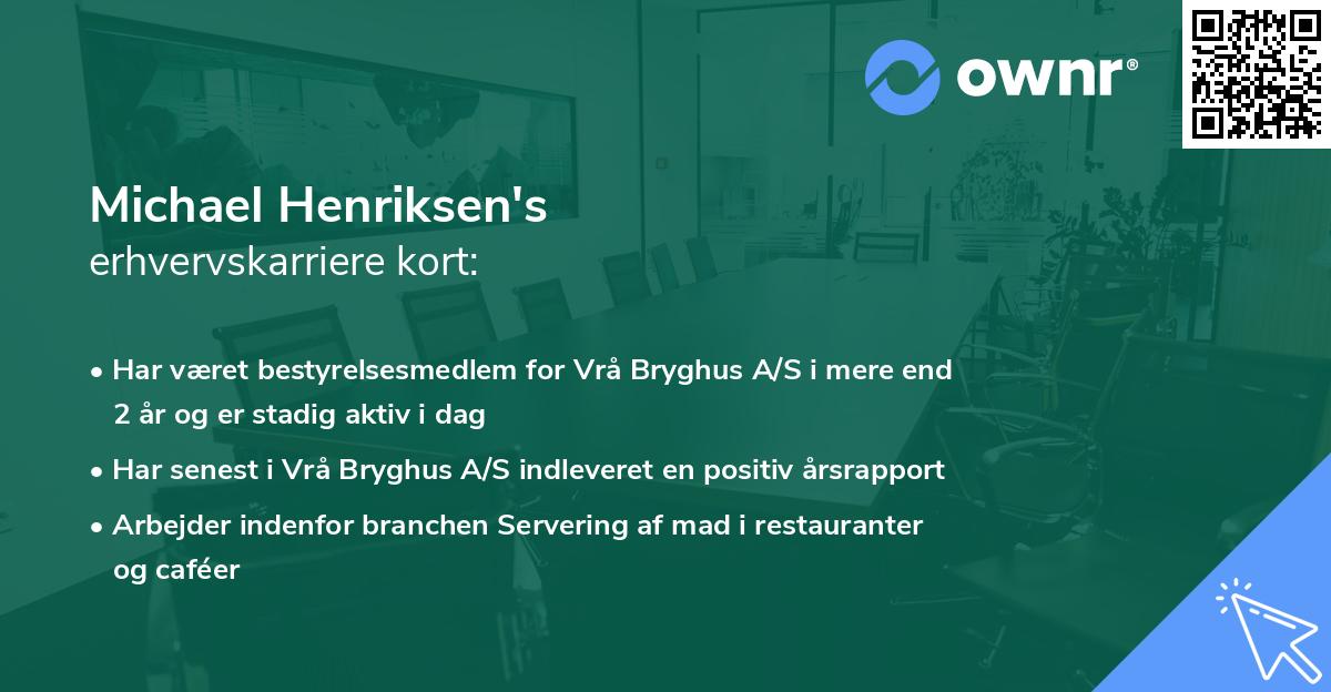 Michael Henriksen's erhvervskarriere kort