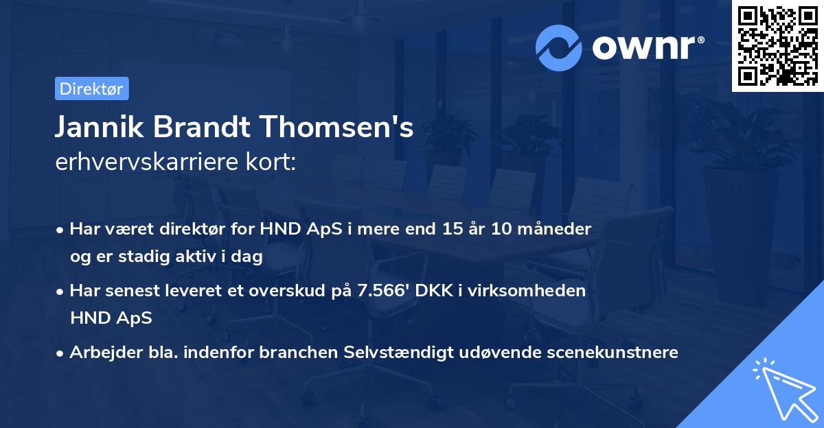 Jannik Brandt Thomsen's erhvervskarriere kort