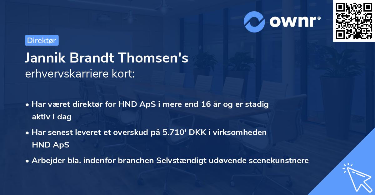 Jannik Brandt Thomsen's erhvervskarriere kort