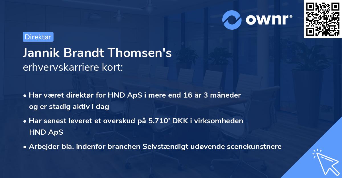 Jannik Brandt Thomsen's erhvervskarriere kort