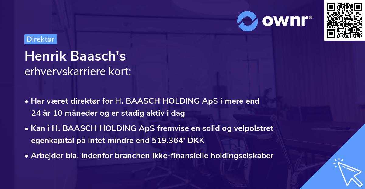Henrik Baasch's erhvervskarriere kort