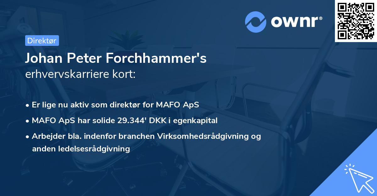 Johan Peter Forchhammer's erhvervskarriere kort