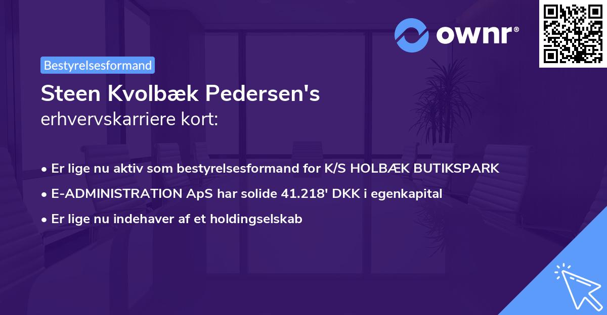 Steen Kvolbæk Pedersen's erhvervskarriere kort