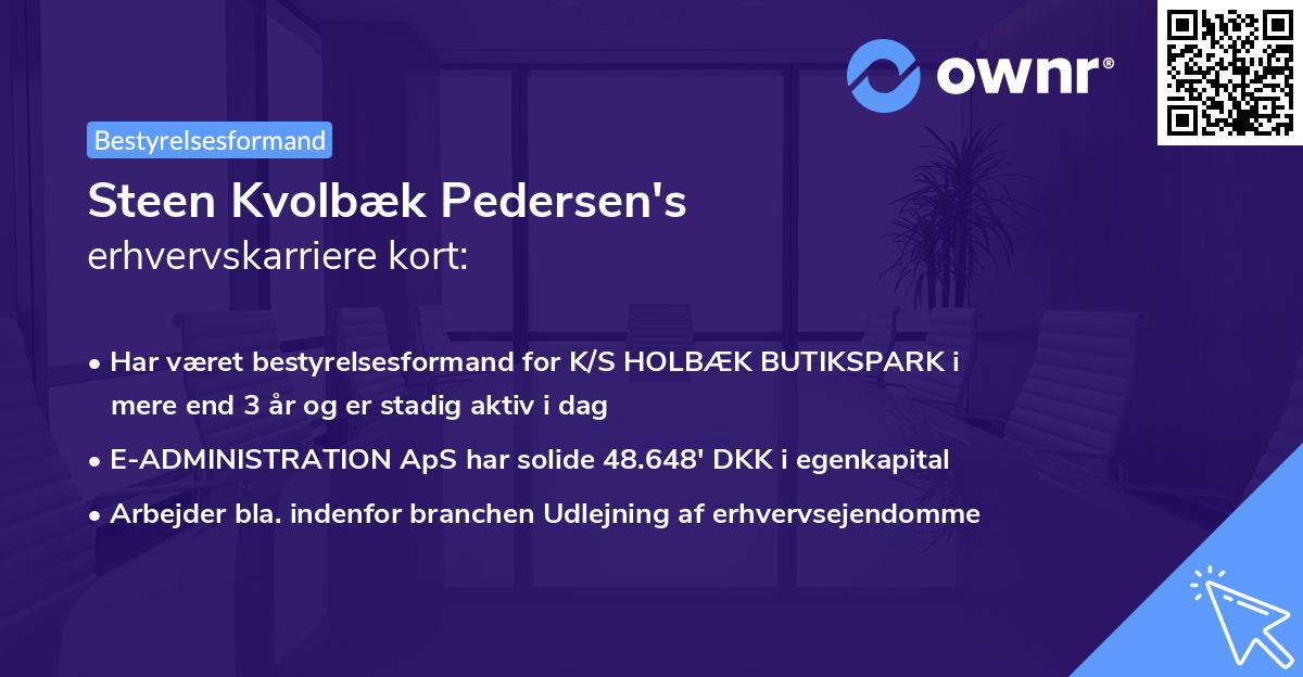 Steen Kvolbæk Pedersen's erhvervskarriere kort