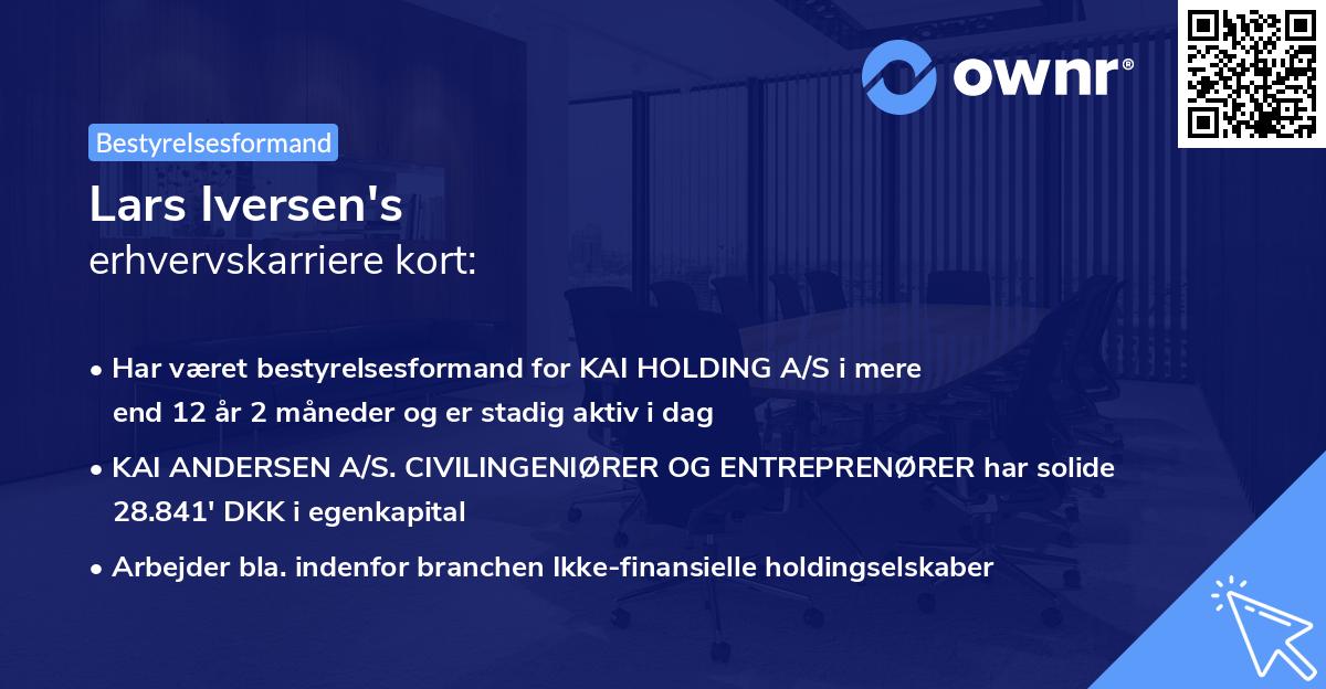 Lars Iversen's erhvervskarriere kort