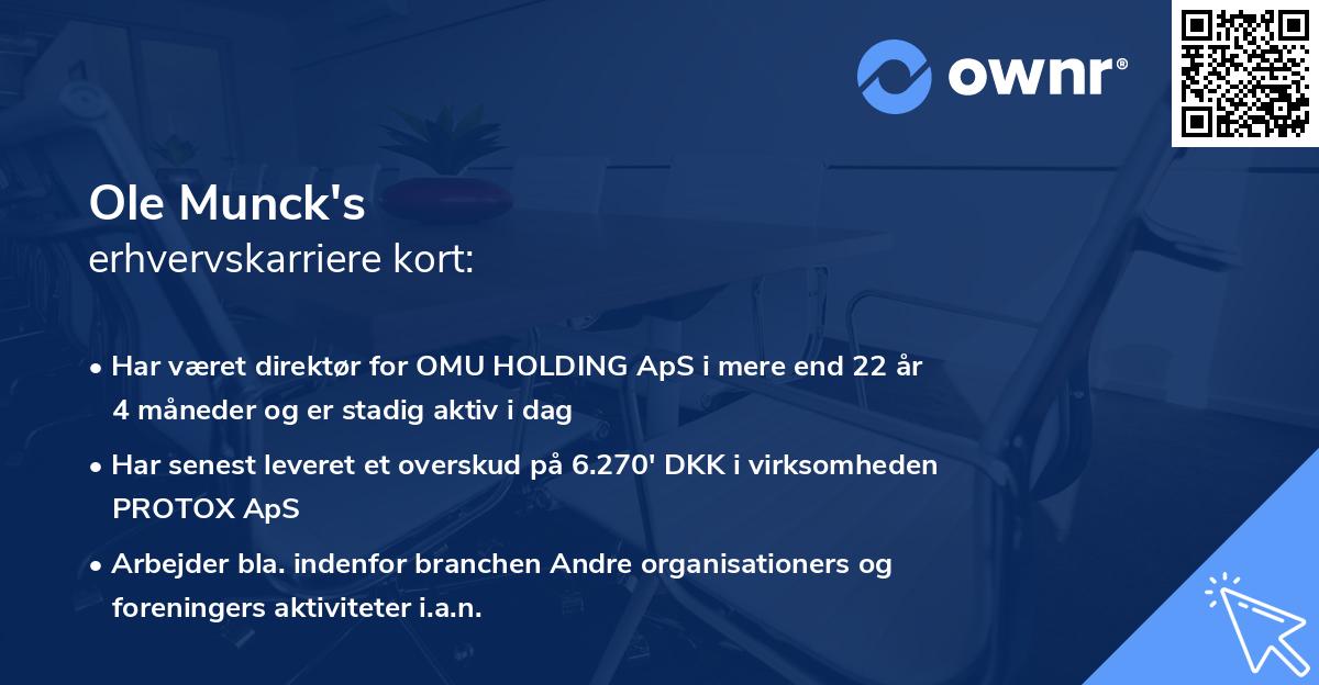 Ole Munck's erhvervskarriere kort