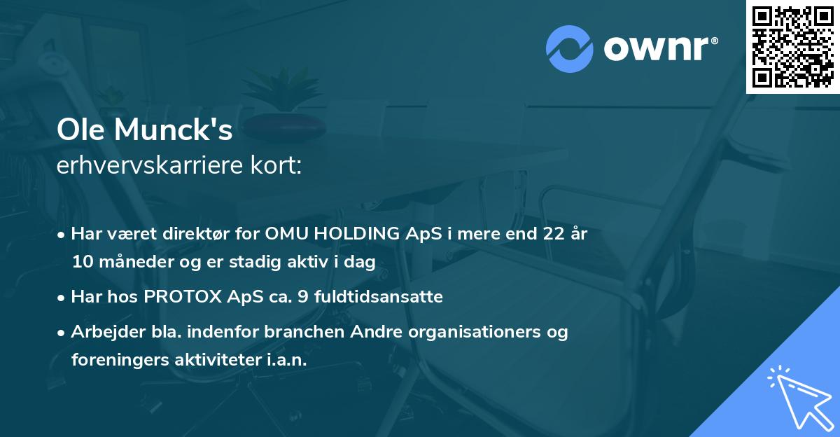 Ole Munck's erhvervskarriere kort