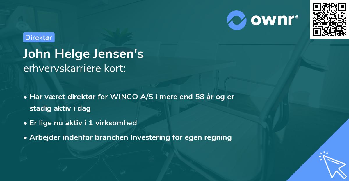 John Helge Jensen's erhvervskarriere kort