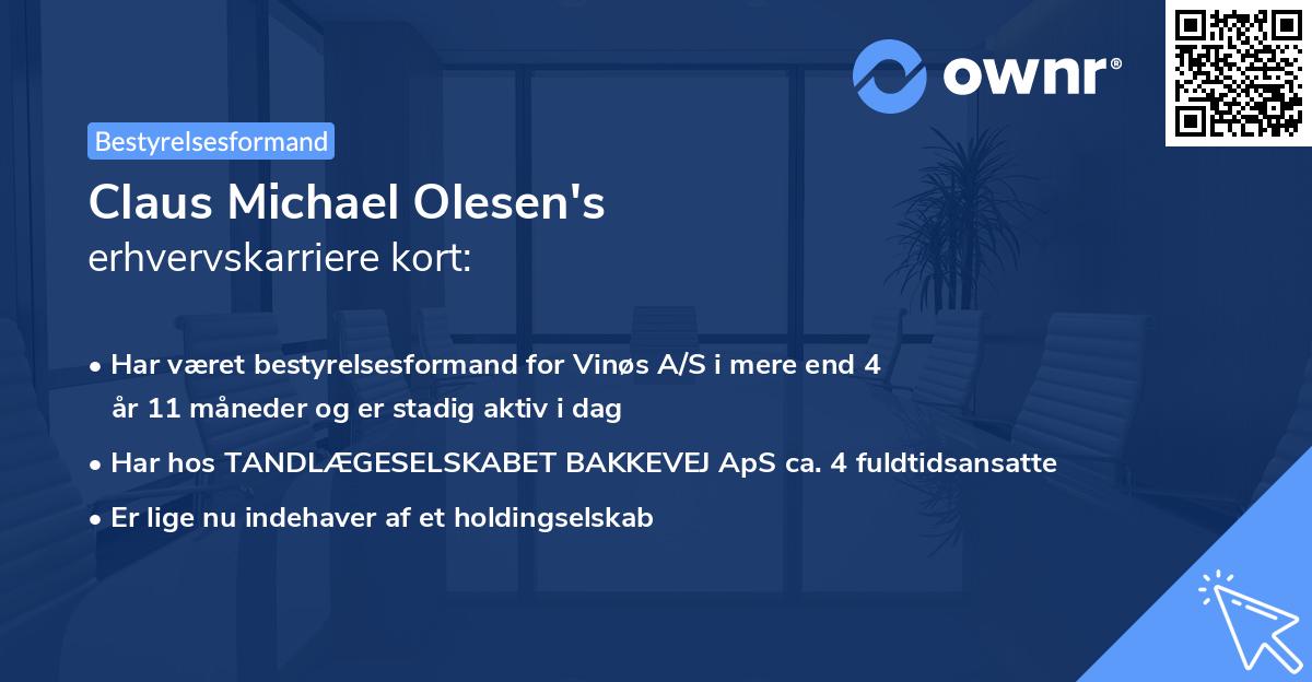 Claus Michael Olesen's erhvervskarriere kort