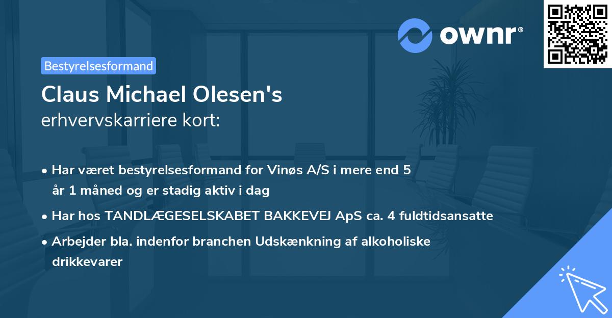 Claus Michael Olesen's erhvervskarriere kort