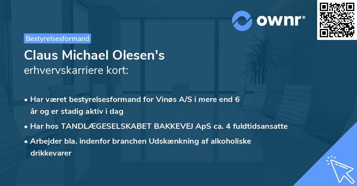 Claus Michael Olesen's erhvervskarriere kort
