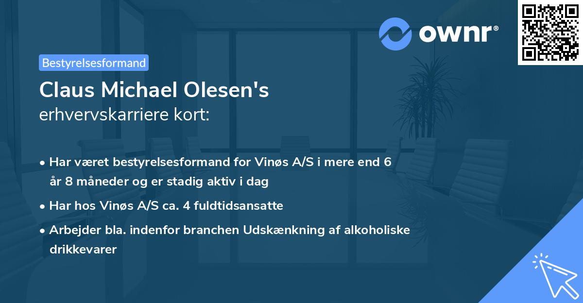 Claus Michael Olesen's erhvervskarriere kort