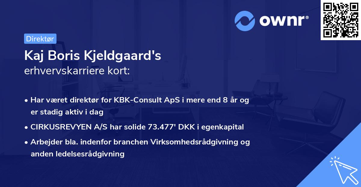 Kaj Boris Kjeldgaard's erhvervskarriere kort
