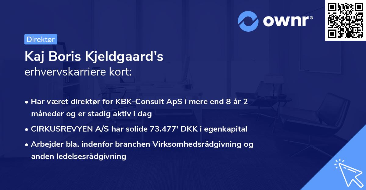 Kaj Boris Kjeldgaard's erhvervskarriere kort