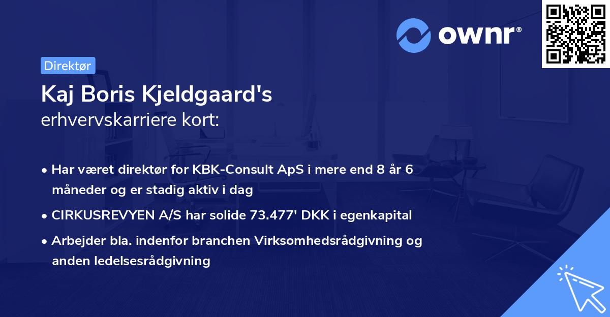 Kaj Boris Kjeldgaard's erhvervskarriere kort