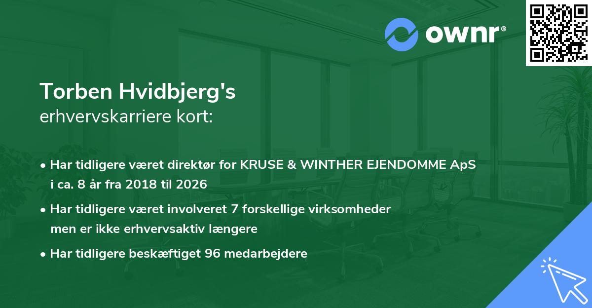 Torben Hvidbjerg's erhvervskarriere kort