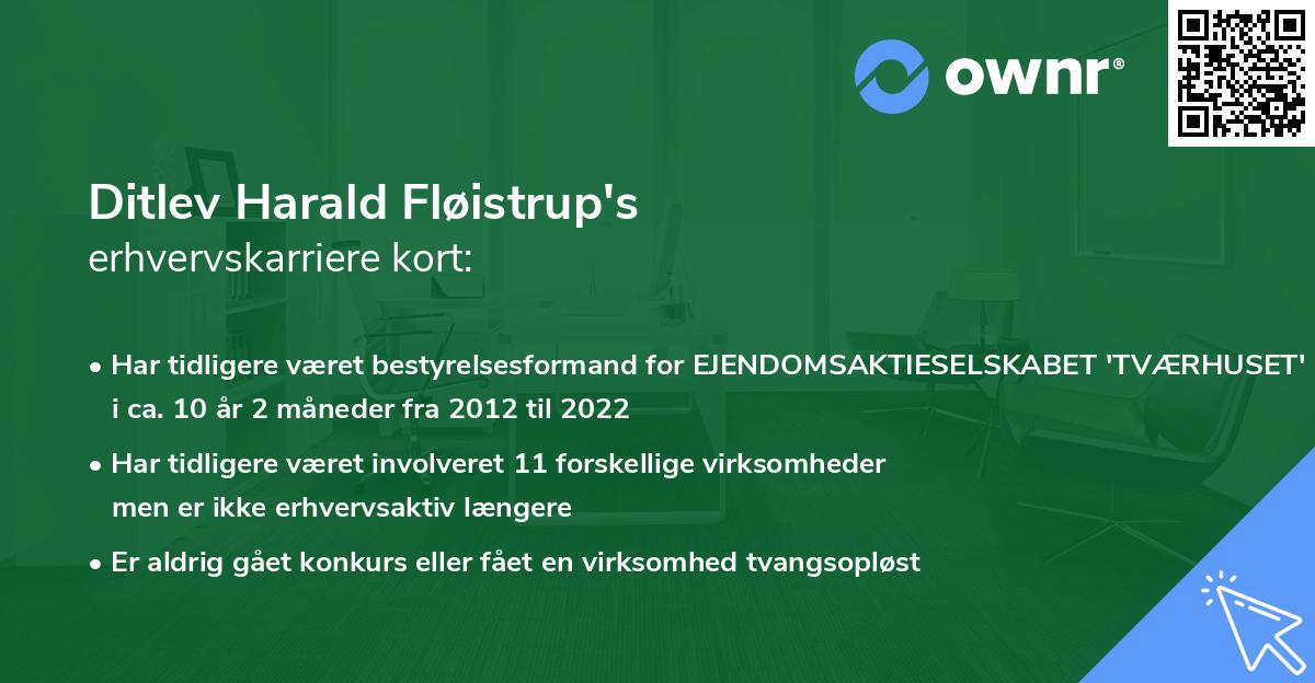 Ditlev Harald Fløistrup's erhvervskarriere kort