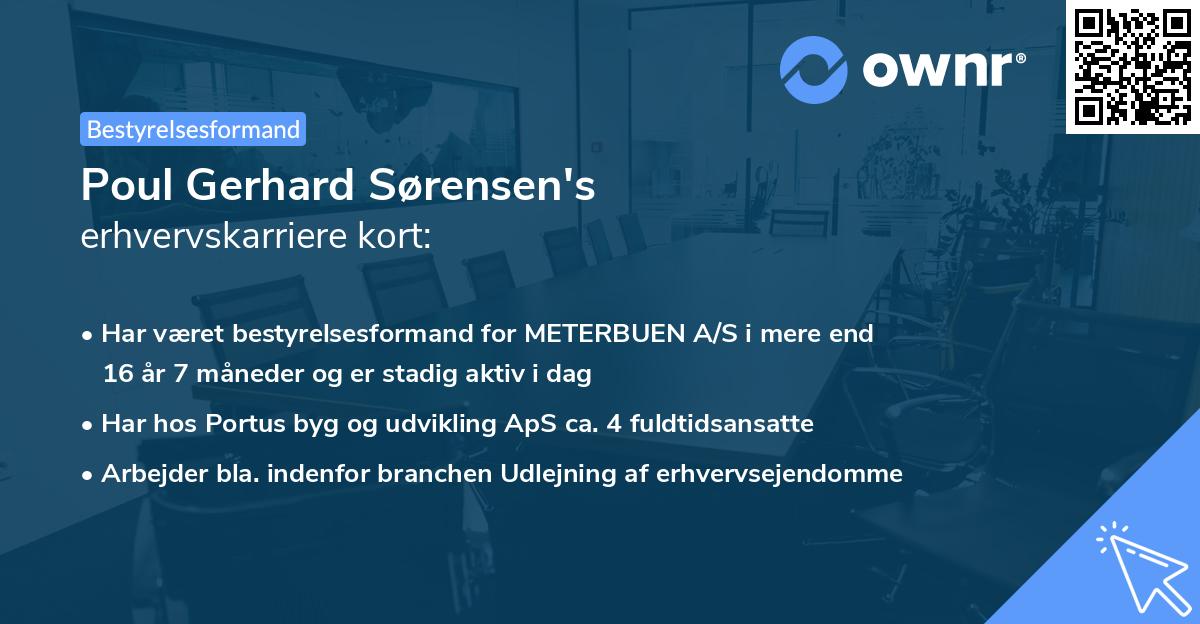 Poul Gerhard Sørensen's erhvervskarriere kort