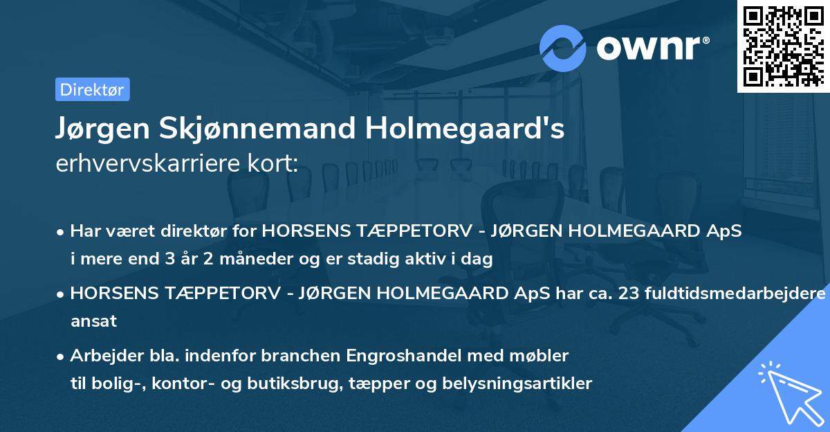 Jørgen Skjønnemand Holmegaard's erhvervskarriere kort