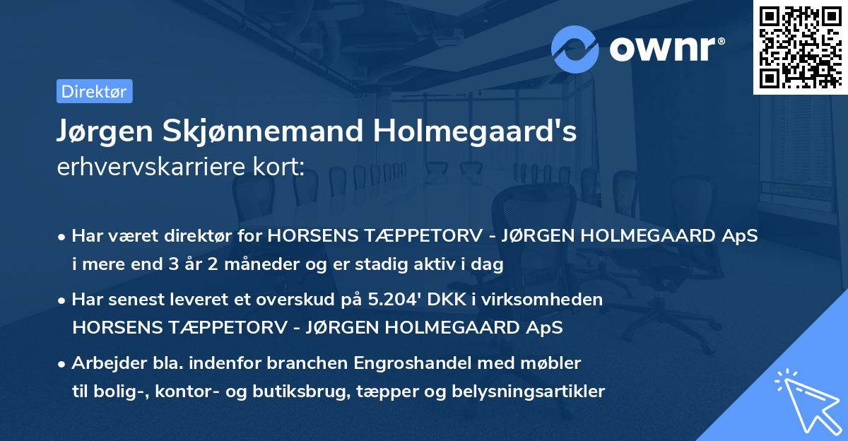 Jørgen Skjønnemand Holmegaard's erhvervskarriere kort