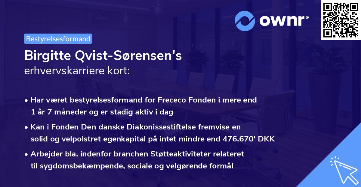 Birgitte Qvist-Sørensen's erhvervskarriere kort