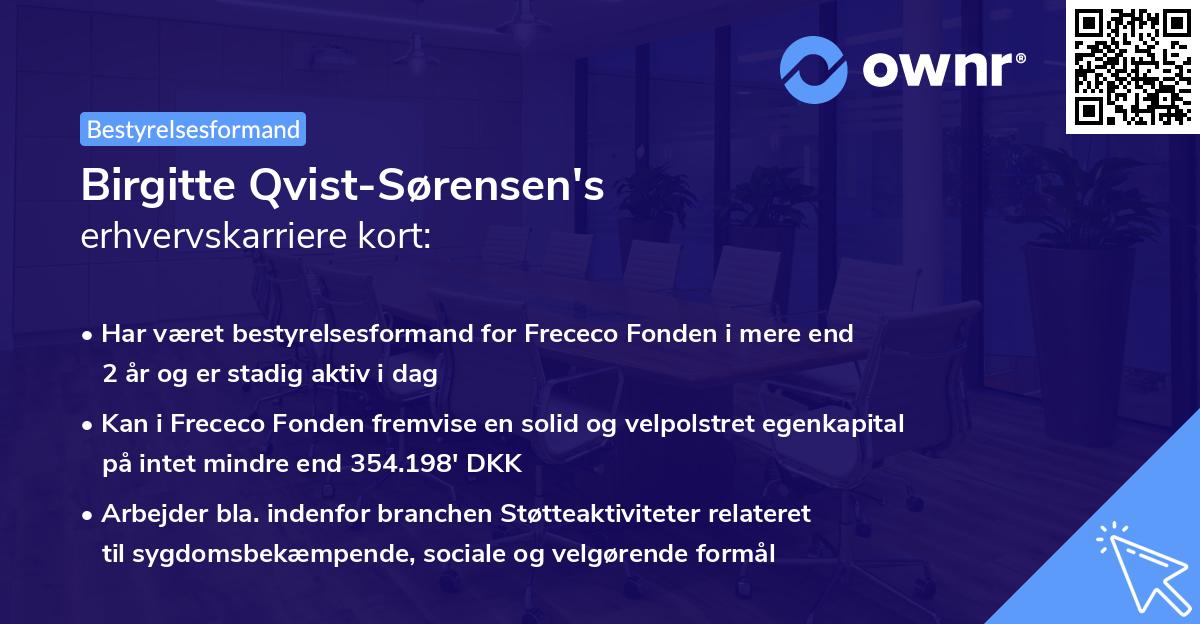 Birgitte Qvist-Sørensen's erhvervskarriere kort