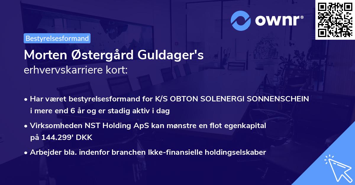 Morten Østergård Guldager's erhvervskarriere kort