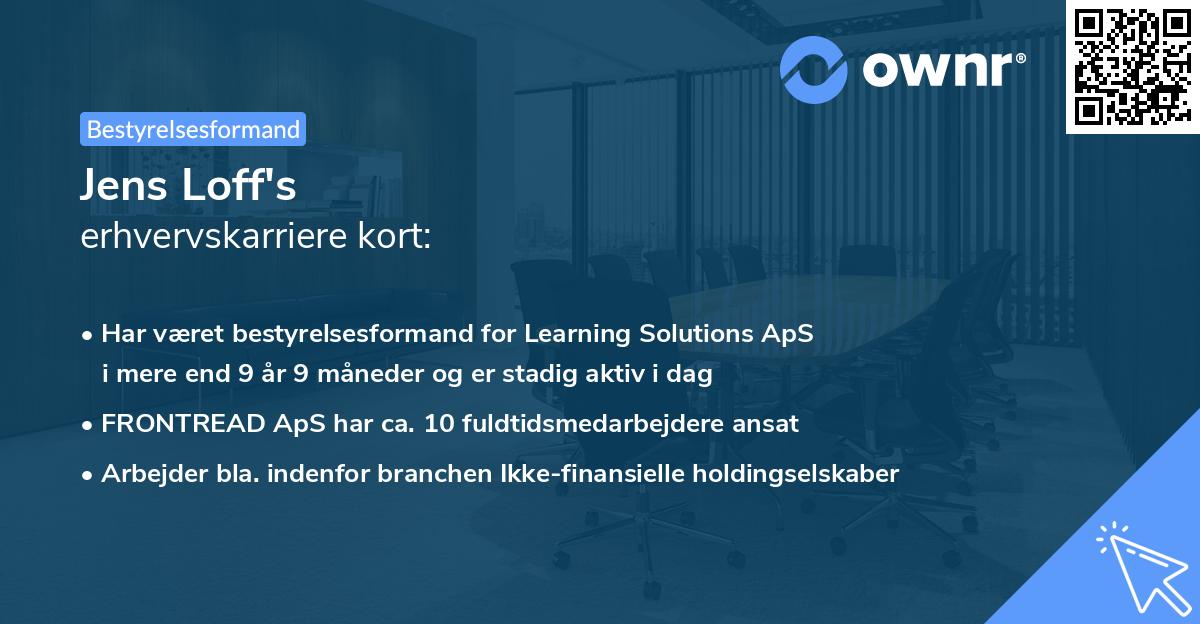 Jens Loff's erhvervskarriere kort