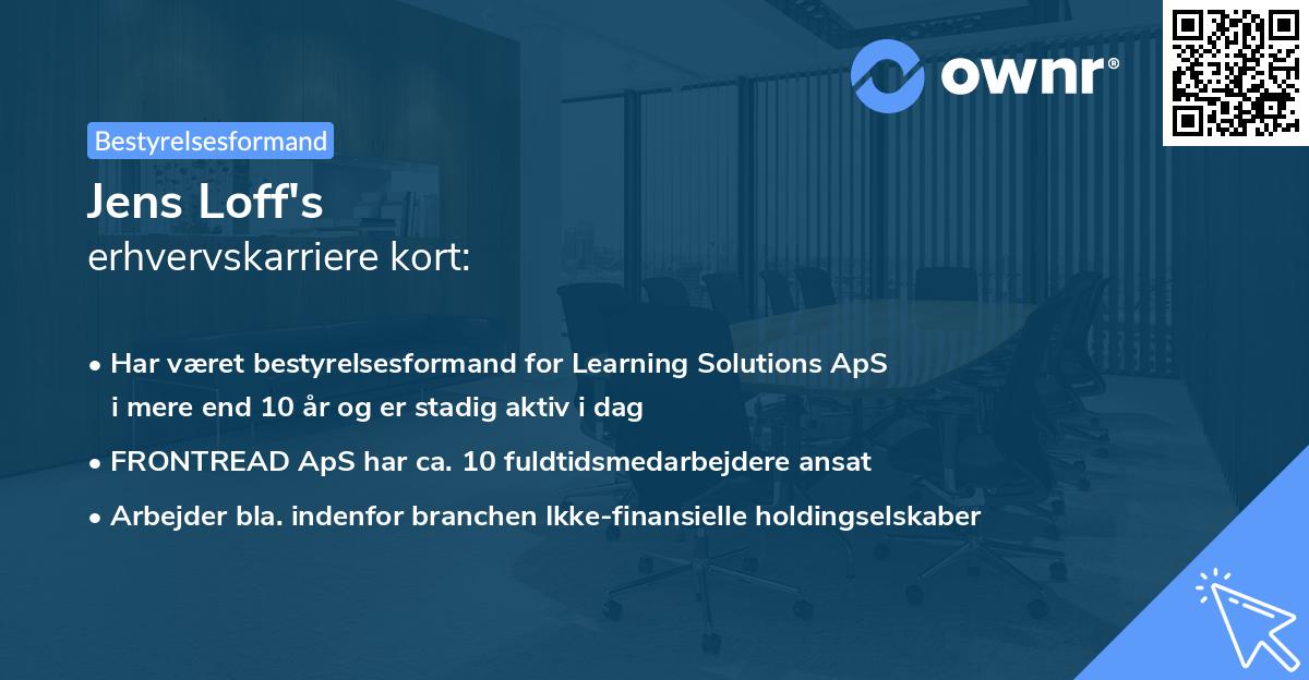 Jens Loff's erhvervskarriere kort