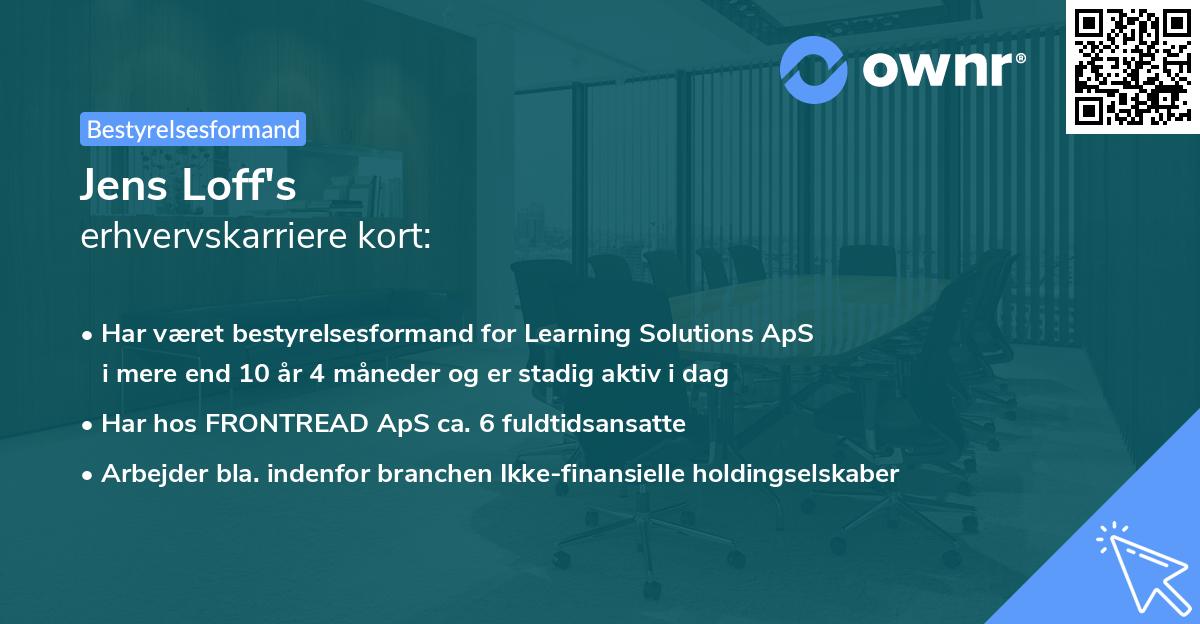 Jens Loff's erhvervskarriere kort